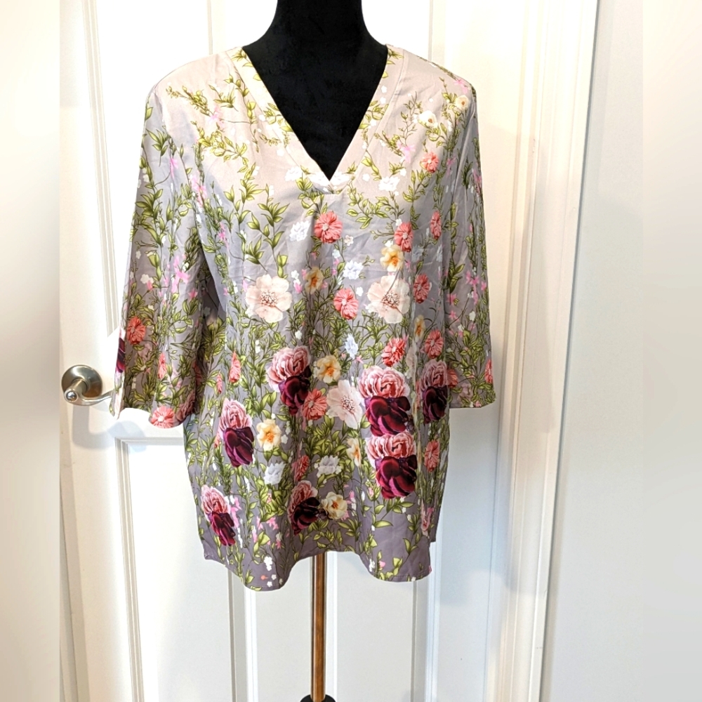 Noracora Size MEDIUM Women's Top Polyester Fibre 3/4 Sleeve